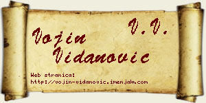 Vojin Vidanović vizit kartica